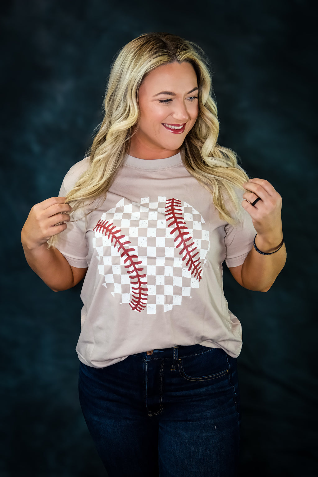 Checkered Baseball Graphic Tee