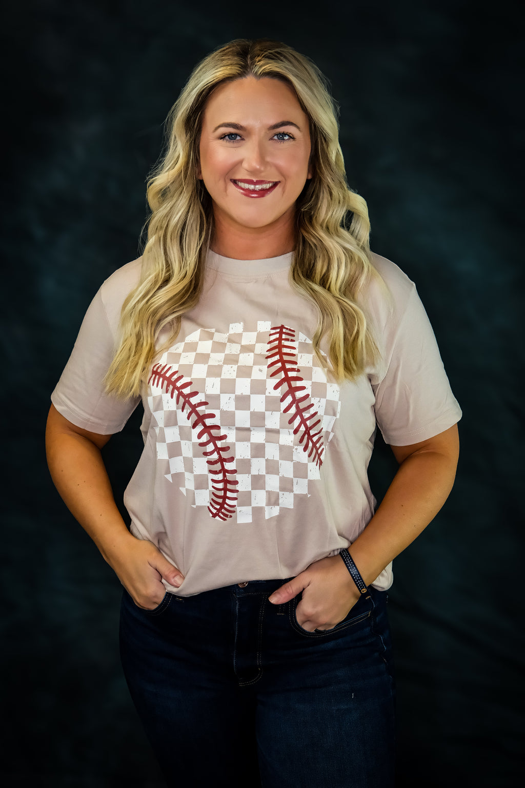 Checkered Baseball Graphic Tee