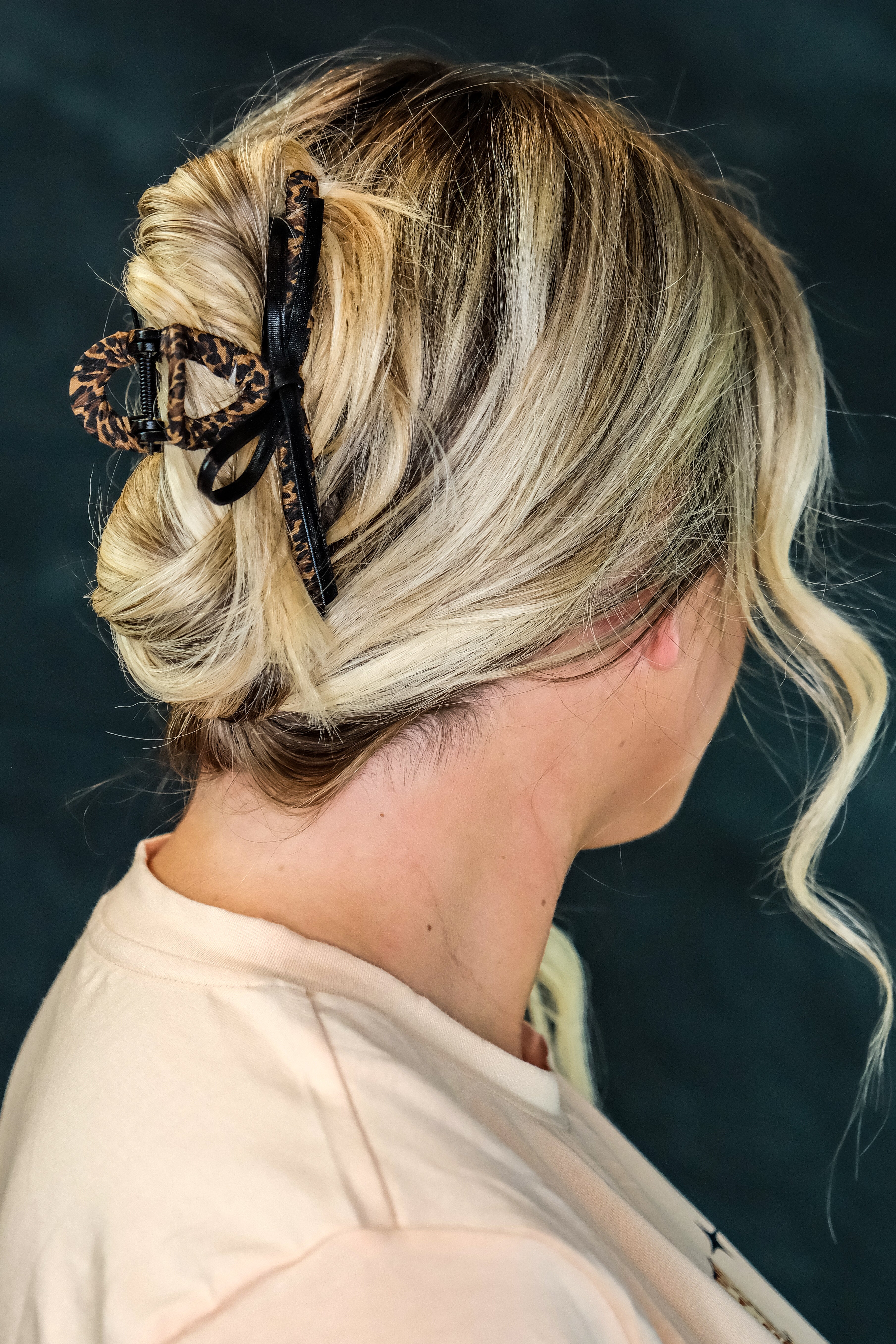 Leopard Bow Hair Claw Clip
