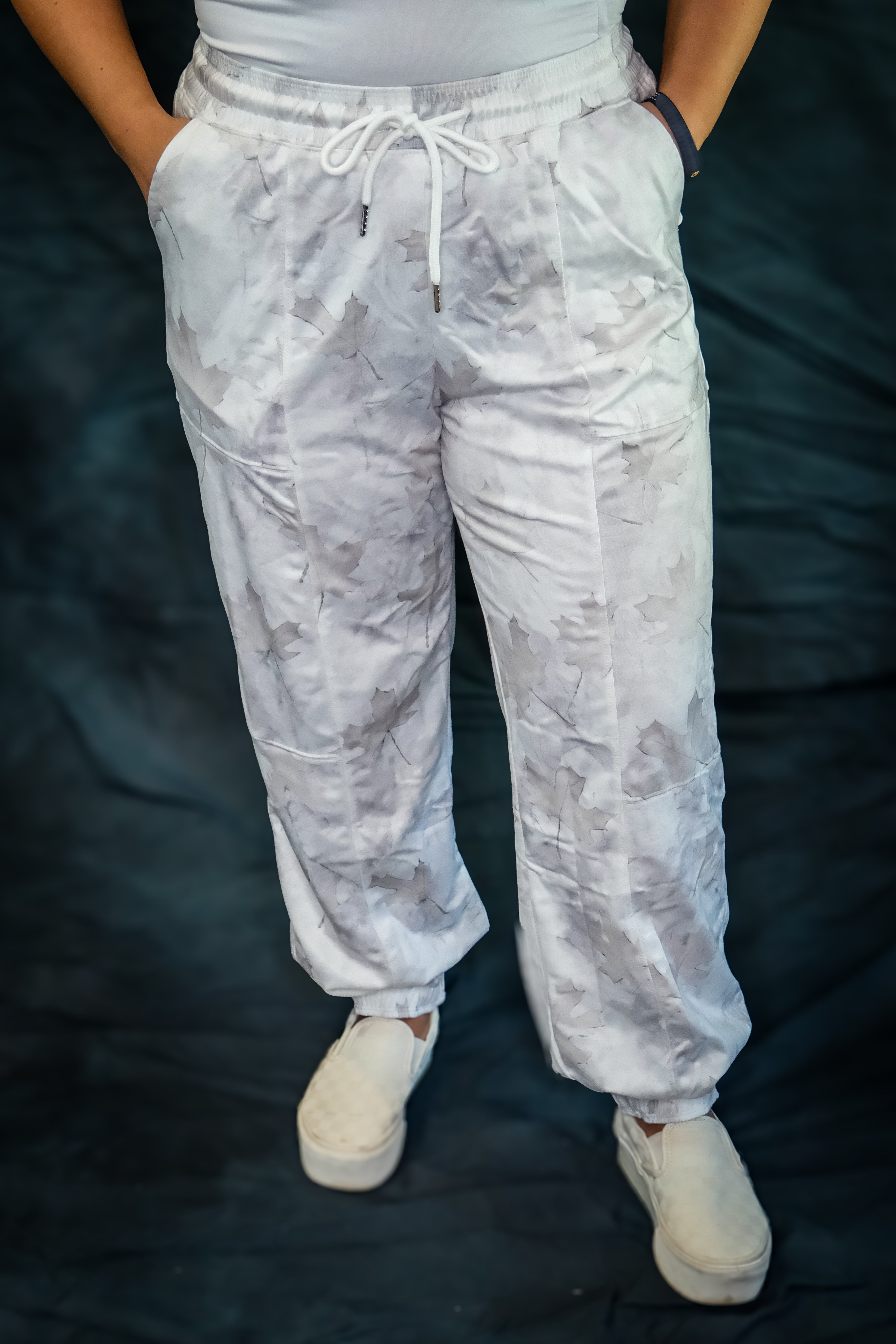 White Camo Print Baggy Jogger Sweatpants