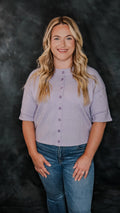 Lavender Button Up Sweater