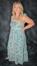 Green Floral Maxi Dress