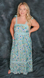 Green Floral Maxi Dress
